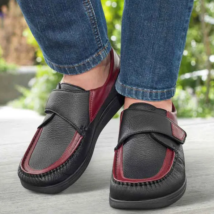 Homme idéalsko Chaussures À Scratches|Mocassins<Chaussures de confort dansko : modèle Vario Elk, noir/bordeaux
