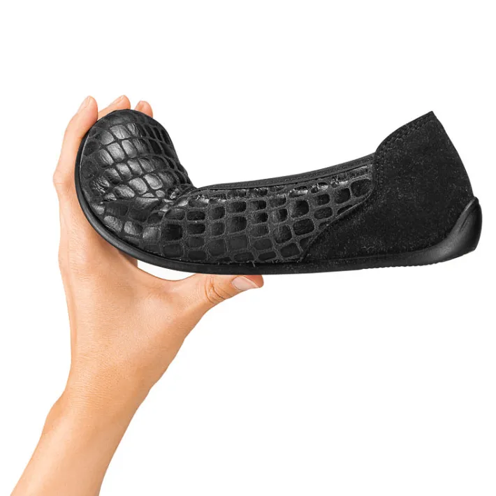 Femme idéalsko Chaussures Pieds Sensibles|Trotteurs / Slippers<Chaussures de confort Helvesko : modèle Aviva, noir