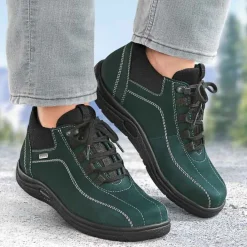 Femme idéalsko Spécial Orthèses|Chaussures À Lacets<Chaussures de confort Helvesko : modèle Athen, vert foncé