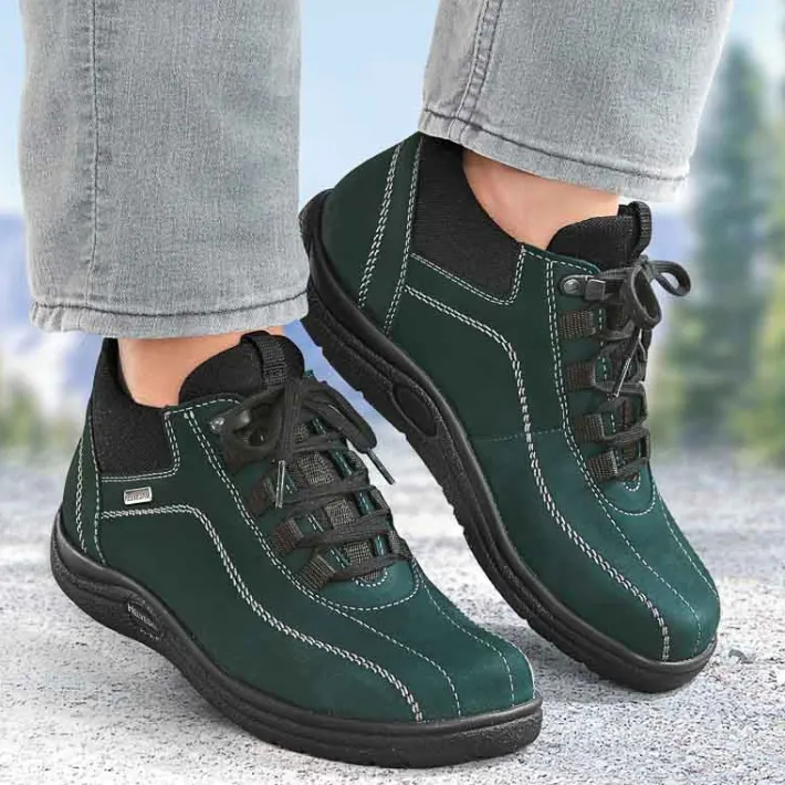 Femme idéalsko Spécial Orthèses|Chaussures À Lacets<Chaussures de confort Helvesko : modèle Athen, vert foncé