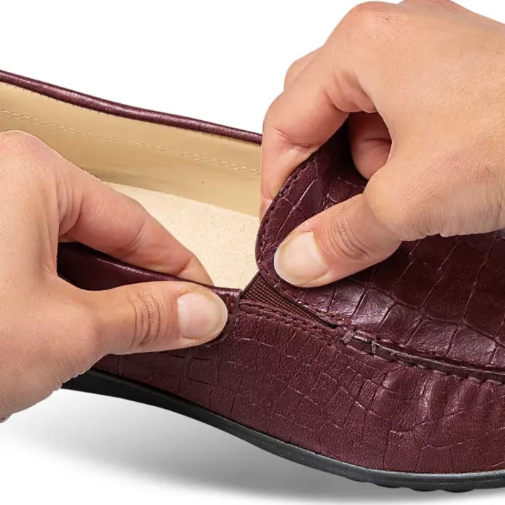 Femme idéalsko Spécial Orthèses|Mocassins<Chaussures de confort Helvesko : modèle Amina, bordeaux