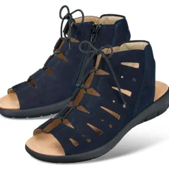 Femme idéalsko Sandales / Mules<Chaussures de confort Helvesko : modèle Aurora, bleu foncé