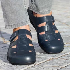Femme idéalsko Sandales / Mules<Chaussures de confort Helvesko : modèle Candy, bleu foncé