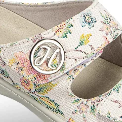 Femme idéalsko Sandales / Mules<Chaussures de confort Helvesko : modèle Malta, blanc multi