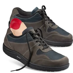 Homme idéalsko Spécial Orthèses|Chaussures À Lacets<Chaussures de confort Helvesko : modèle Erik, gris/bleu