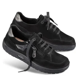Femme idéalsko Spécial Orthèses|Chaussures À Lacets<Chaussures de confort Helvesko : modèle Optima, noir