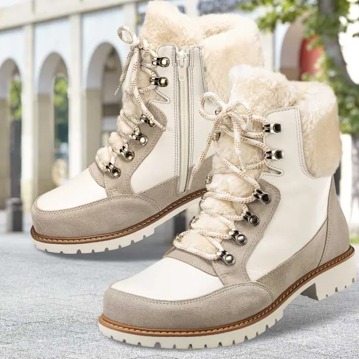 Femme idéalsko Grandes Pointures|Chaussures Loisirs<Chaussures de confort Helvesko : modèle Cortina, gris/blanc