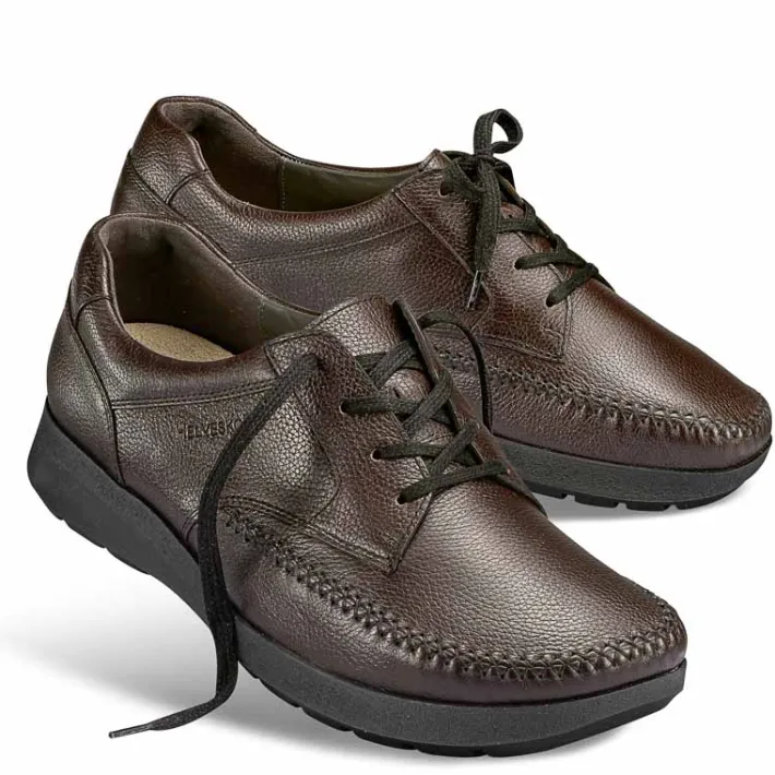 Homme idéalsko Spécial Orthèses|Chaussures À Lacets<Chaussures de confort Helvesko : modèle Bent, marron foncé