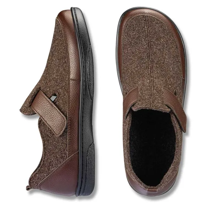 Homme idéalsko Spécial Orthèses|Chaussures À Scratches<Chaussures de confort Helvesko : modèle Falco, marron