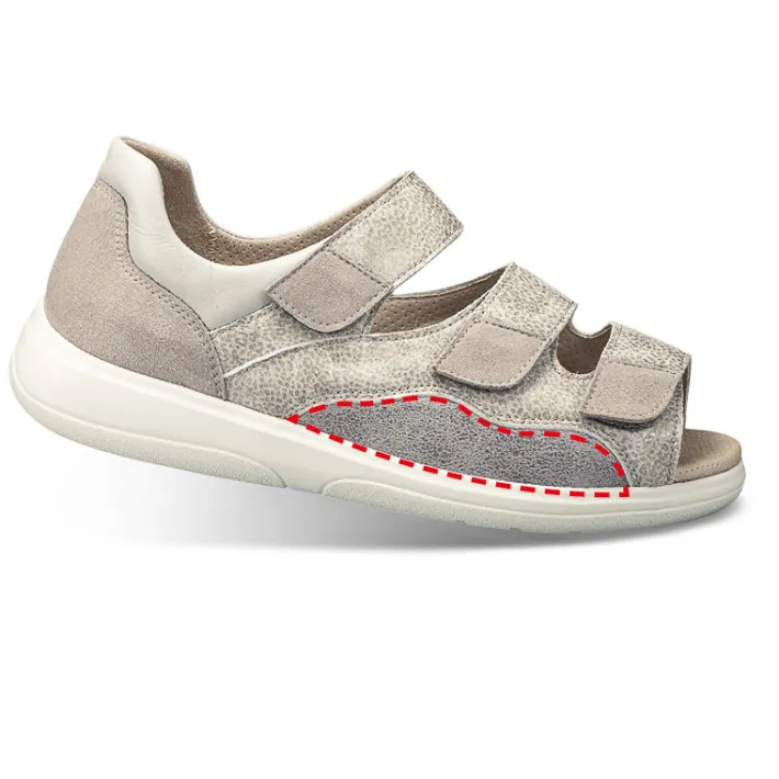 Femme idéalsko Sandales / Mules<Chaussures de confort Helvesko : modèle Nedra, gris