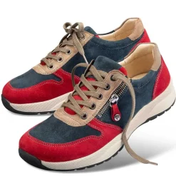 Femme idéalsko Spécial Orthèses|Chaussures À Lacets<Chaussures de confort Helvesko : modèle Nizza, bleu/rouge