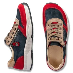 Femme idéalsko Spécial Orthèses|Chaussures À Lacets<Chaussures de confort Helvesko : modèle Nizza, bleu/rouge
