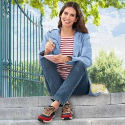 Femme idéalsko Spécial Orthèses|Chaussures À Lacets<Chaussures de confort Helvesko : modèle Nizza, bleu/rouge
