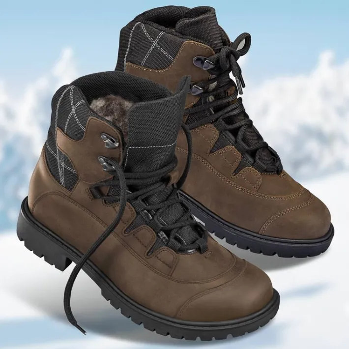 Femme idéalsko Chaussures À Lacets|Bottes / Bottines<Chaussures de confort Helvesko : modèle Sherpa Tex, marron foncé