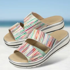Femme idéalsko Sandales / Mules<Chaussures de confort Helvesko : modèle Bonnie, multicolore