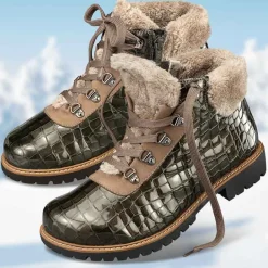 Femme idéalsko Spécial Orthèses|Bottes / Bottines<Chaussures de confort Helvesko : modèle Corvara, olive-gris