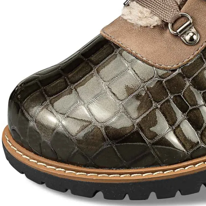 Femme idéalsko Spécial Orthèses|Bottes / Bottines<Chaussures de confort Helvesko : modèle Corvara, olive-gris