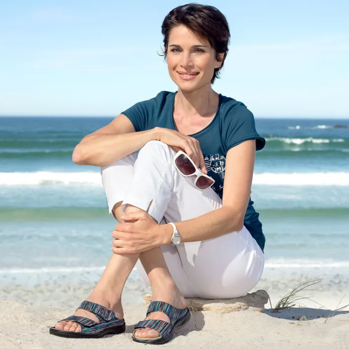 Femme idéalsko Spécial Orthèses|Chaussures À Scratches<Chaussures de confort Helvesko : modèle Malta, bleu multi