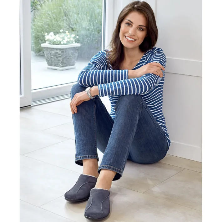 Femme idéalsko Chaussures D'hiver|Sandales / Mules<Chaussures de confort LadySko : modèle Roswitha, bleu