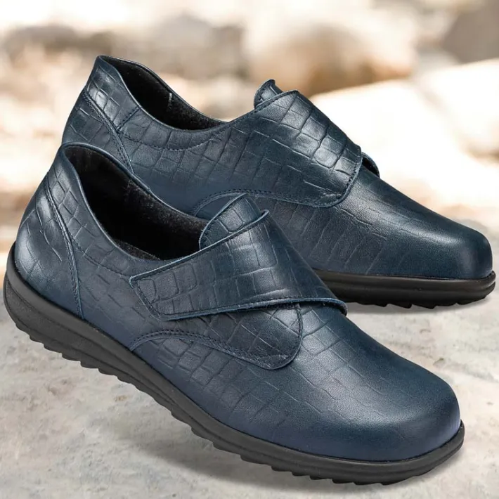 Femme idéalsko Spécial Orthèses|Chaussures À Scratches<Chaussures de confort LadySko : modèle Vera II, bleu foncé